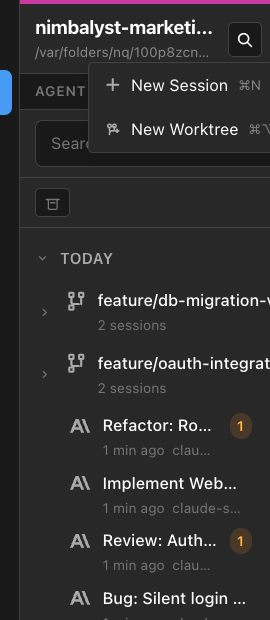 Git worktrees for isolated agent work