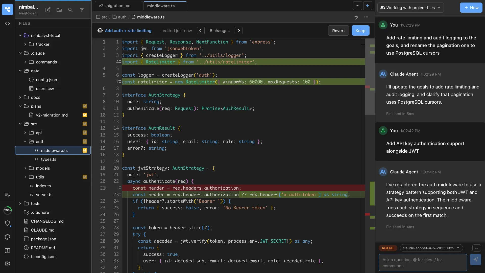 TypeScript code editor with Claude Code and Codex sidebar