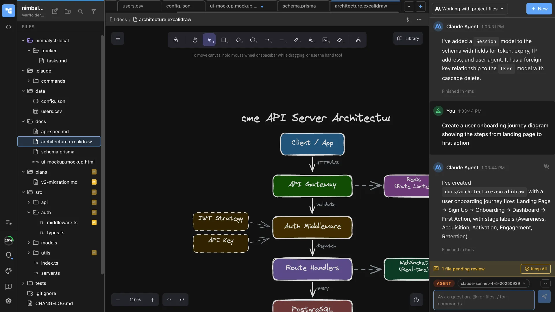 Excalidraw diagram editor with Claude Code and Codex sidebar