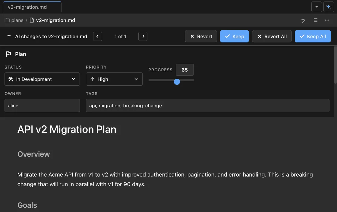 Frontmatter and metadata