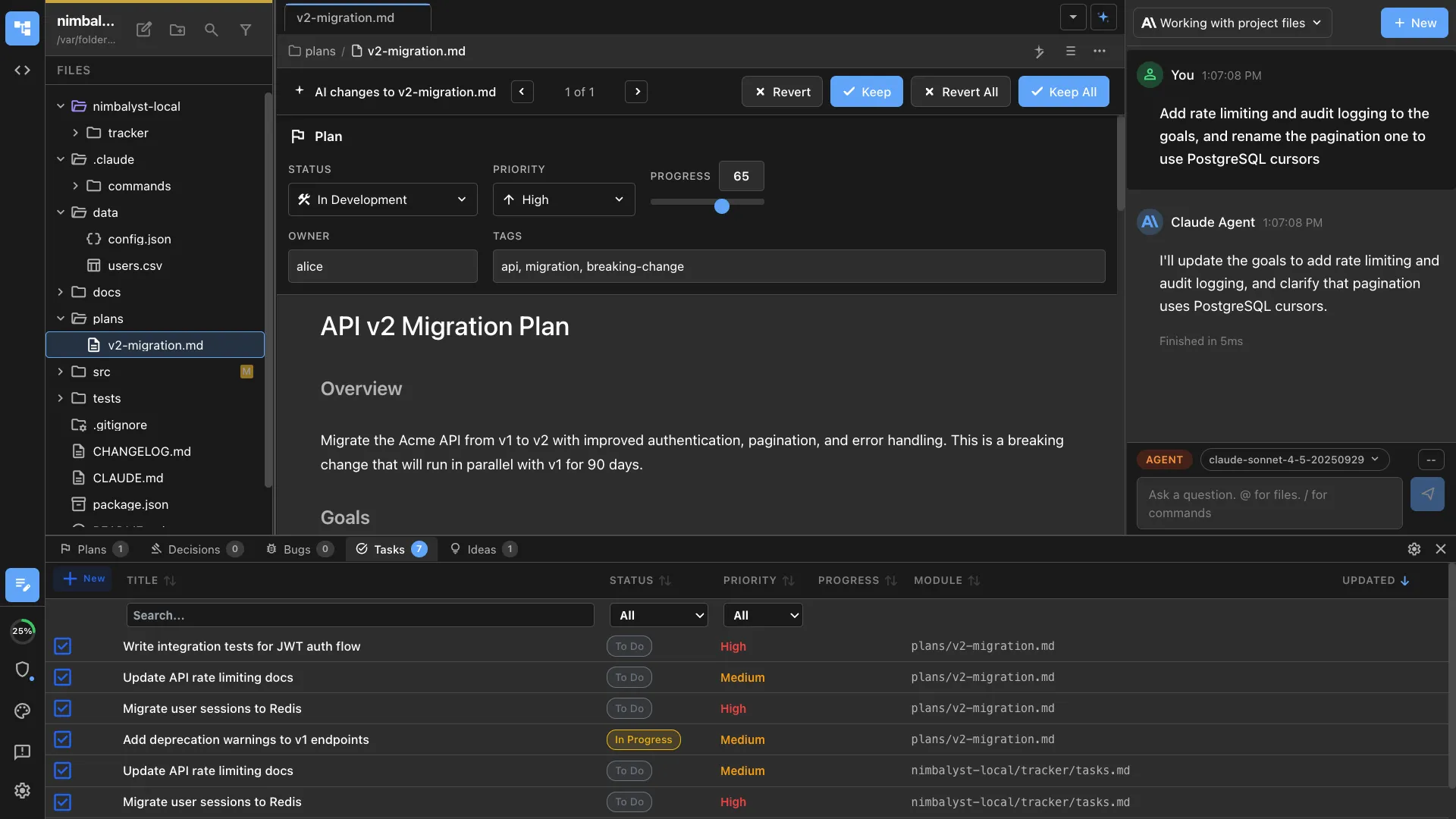Organize your work alongside your agents