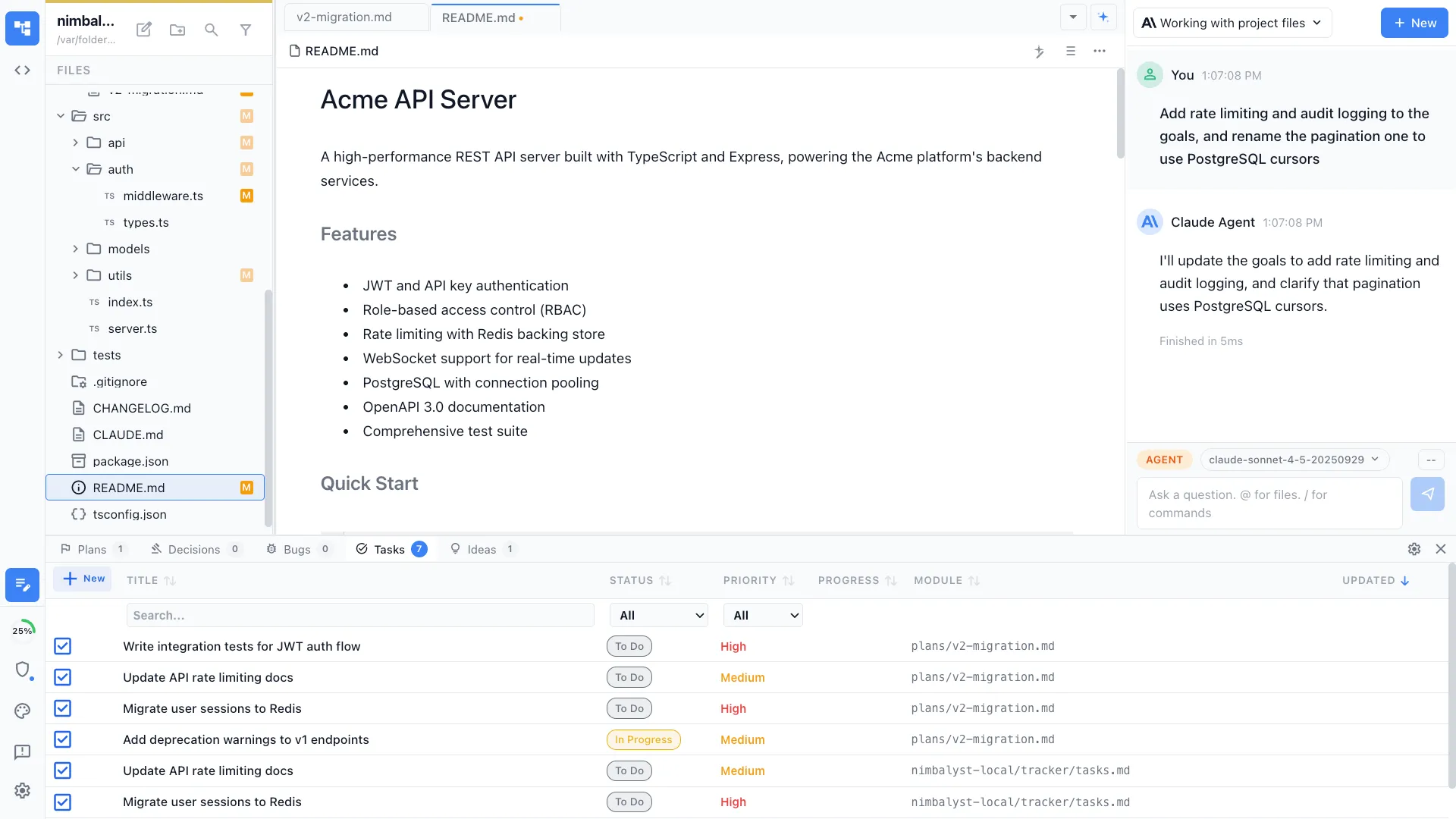 Interactive file tree with drag-and-drop