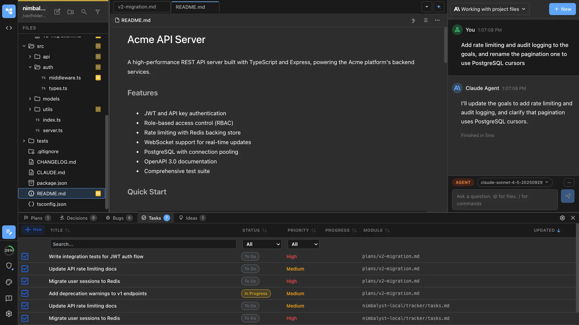 Interactive file tree with drag-and-drop
