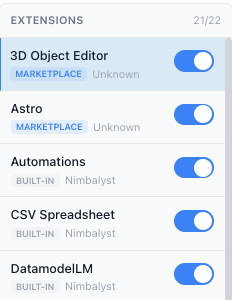 Extension marketplace listing